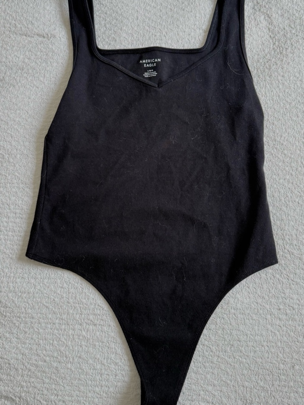 American Eagle Outfitters Black Ribbed Scoop Neck Bodysuit